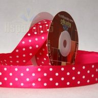 SZATÉN SZALAG PÖTTYÖS 25MMX20M/ CIKLÁMEN