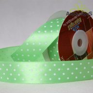 SZATÉN SZALAG PÖTTYÖS 25MMX20M/ VILÁGOS ZÖLD