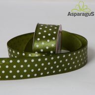 SZATÉN SZALAG PÖTTYÖS 25MMX20M/ DOHÁNY ZÖLD
