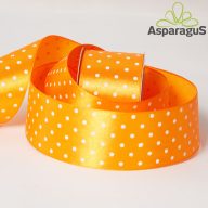 SZATÉN SZALAG PÖTTYÖS 38MMX20M/ NARANCS