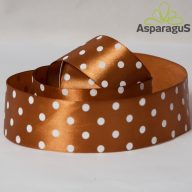 SZATÉN SZALAG PÖTTYÖS 38MMX20M/ BARNA