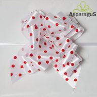   SZATÉN PÖTTYÖS GYORSMASNI 38MMX85CM/ FEHÉR-PIROS (5DB/ CS)