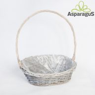 DELIKÁT KOSÁR D:39X29CM FÜL:46CM/SZÜRKE