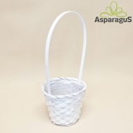 BAMBUSZ KOSÁR FÜLLEL D:14CM, H:12CM FÜL:34CM/FEHÉR