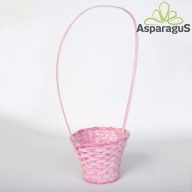 BAMBUSZ KOSÁR FÜLLEL D:18CMX14 H:56CM/RÓZSASZÍN
