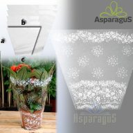   25CM MAGAS 30CMX13,5CM CSERÉPCSOM./MÉRETRE NYOMDÁZOTT 10-11-ES CSERÉPRE/FEHÉR (50DB/CS)