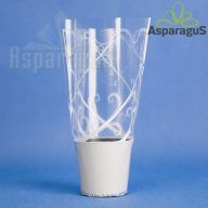   25CM MAGAS 20CMX10CM CSERÉPCSOM./MÉRETRE NYOMDÁZOTT 8CM-ES CSERÉPRE/FEHÉR (50DB/CS)