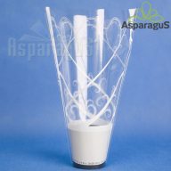   30CM MAGAS 25CMX10,5CM CSERÉPCSOM./MÉRETRE NYOMDÁZOTT 8CM-ES CSERÉPRE/FEHÉR (50DB/CS)