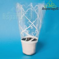   30CM MAGAS 31CMX14CM CSERÉPCSOM./MÉRETRE NYOMDÁZOTT 12CM-ES CSERÉPRE/FEHÉR (50DB/CS)