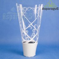   35CM MAGAS 27CMX13CM CSERÉPCSOM./MÉRETRE NYOMDÁZOTT 10CM-ES CSERÉPRE/FEHÉR (50DB/CS)