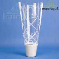   35CM MAGAS 24CMX10CM CSERÉPCSOM./MÉRETRE NYOMDÁZOTT 8CM-ES CSERÉPRE/FEHÉR (50DB/CS)