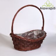 DELIKÁT KOSÁR D:42X29CM FÜL:47CM/ BARNA