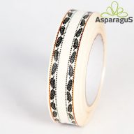 3CMX50Y METÁL CSÍKOS DEKOR SZALAG/KRÉM