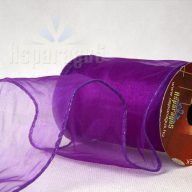 ORGANZA SZALAG DRÓTOS 10CMX10M/ SÖTÉT LILA