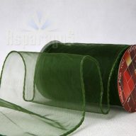 ORGANZA SZALAG DRÓTOS 10CMX10M/ DOHÁNYZÖLD
