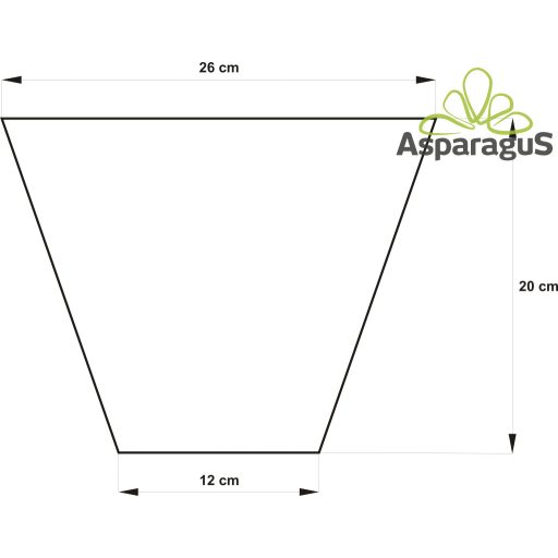 20CM MAGAS 26CMX12CM CSERÉPCSOM./MÉRETRE NYOMDÁZOTT/FEHÉR 9-10 CSERÉP (50DB/CS)