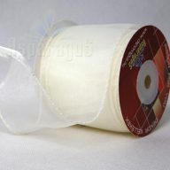 ORGANZA SZALAG DRÓTOS 6,4CMX10M/ KRÉM