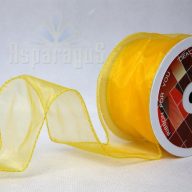 ORGANZA SZALAG DRÓTOS 6,4CMX10M/ NAP SÁRGA