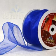 ORGANZA SZALAG DRÓTOS 6,4CMX10M/ KIRÁLY KÉK
