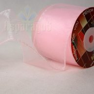 ORGANZA SZALAG DRÓTOS 6,4CMX10M/ RÓZSASZÍN