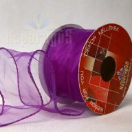 ORGANZA SZALAG DRÓTOS 6,4CMX10M/ SÖTÉT LILA