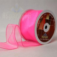 ORGANZA SZALAG DRÓTOS 6,4CMX10M/ PINK