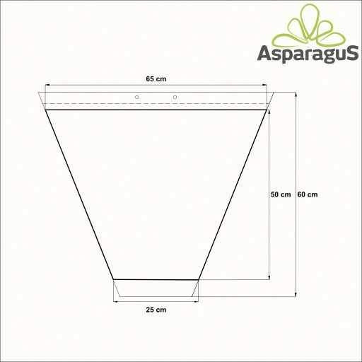 65-ÖS TERMELŐI TASAK 60CM MAGASX25CM 30MI/NYÚLÓS (50DB/CS)