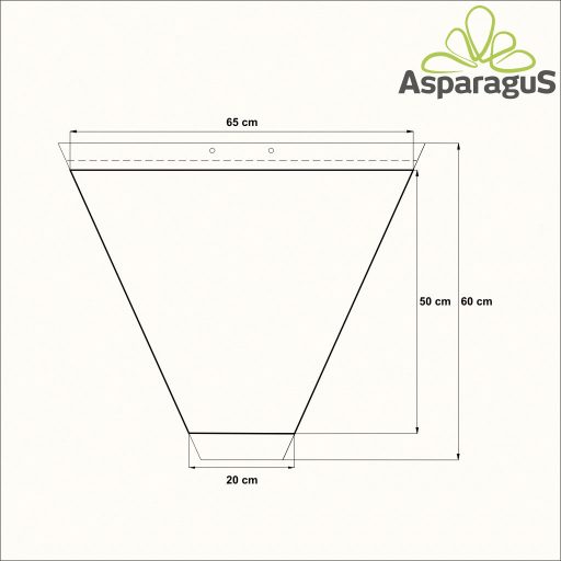 65-ÖS TERMELŐI TASAK 60CM MAGASX20CM 30MI/NYÚLÓS (50DB/CS)