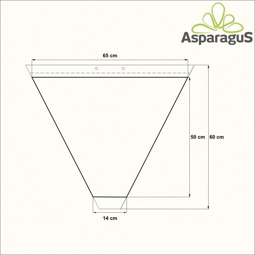 65-ÖS TERMELŐI TASAK 60CM MAGASX14CM 30MI/NYÚLÓS (50DB/CS)