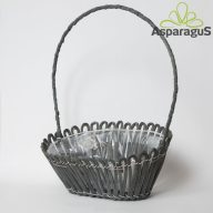 DELIKÁT KOSÁR D: 25X34CM FÜL:42CM/ SZÜRKE