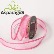 CSIPKÉS SZÉLŰ ORGANZA SZALAG 25MMX10Y/ CIKLÁMEN