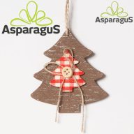 FA FENYŐ AKASZTÓVAL 8CM/ BARNA (3DB/ CS)