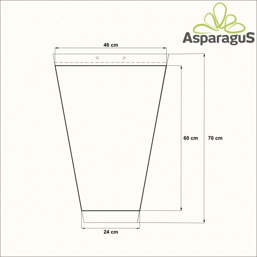 70CM MAGAS 46CMX24CM MÉRETRE NYOMDÁZOTT CSER CSOM  FEHÉR (50DB/CS)