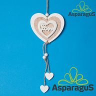 FA SZÍV AKASZTÓVAL 9CM LOVE/ FEHÉR