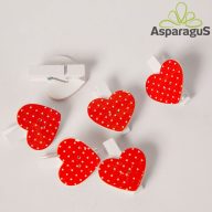 CSIPESZES SZÍV 3CM/ PIROS/ PÖTTYÖS (6DB/ CS)