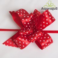 SZATÉN PÖTTYÖS GYORSMASNI 25MMX50CM/PIROS (10DB/CS)