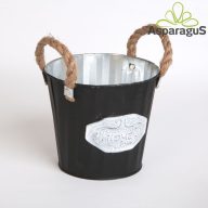 BÁDOG KASPÓ FÜLLEL D:15,5CM H:14CM/FEKETE