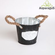 BÁDOG KASPÓ FÜLLEL D:13,5CM H:12CM/FEKETE