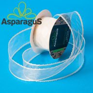 CSIPKÉS SZÉLŰ ORGANZA SZALAG 35MMX10Y/ KRÉM