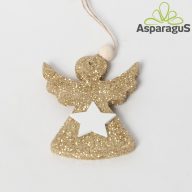 GLITTERES ANGYALKA/ 7CM/ ARANY (5DB/ CS)