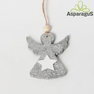 GLITTERES ANGYALKA/ 7CM/ EZÜST (5DB/ CS)