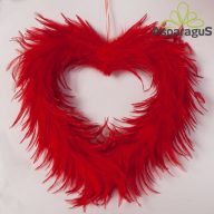 TOLL KOSZORÚ SZÍVES 35CM/ PIROS