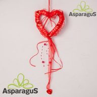 SZÍV AKASZTÓVAL 10CMX35CM/ PIROS