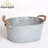 BÁDOG KASPÓ OVÁLIS LEPKÉS D:20X27CM H:12CM/SZÜRKE