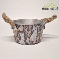 BÁDOG KASPÓ FÜLLEL D:15CM H:8CM/NYULAS