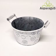 BÁDOG KASPÓ FÜLLEL D:15CM H:8CM/PITYPANGOS