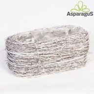 VESSZŐ DEKOR KASPÓ OVÁLIS 33CMX17CM, H:14CM/FEHÉR