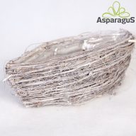 VESSZŐ DEKOR KASPÓ CSÓNAK 33CMX14CM, H:10CM/SZÜRKE