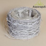 VESSZŐ DEKOR KASPÓ D:20CM, H:12CM/SZÜRKE