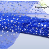 ORGANZA CSILLAG MINTÁS 48CMX5M/ KÉK